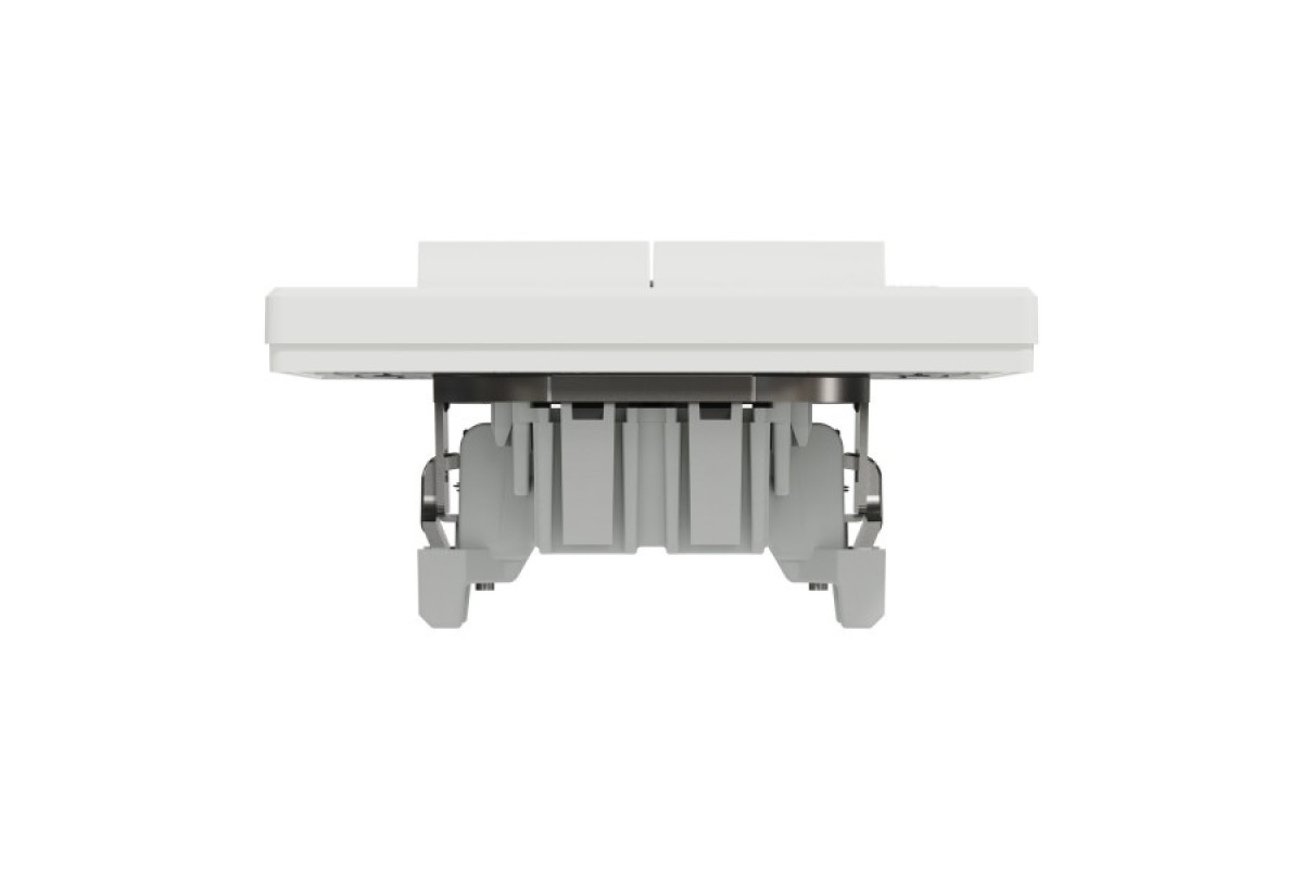 Двоклавішний кнопковий вимикач, самозажимний, Білий Asfora (EPH1100121)