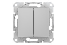 Двоклавішний перемикач Sedna Scnheider Electric алюміній (SDN0600160)