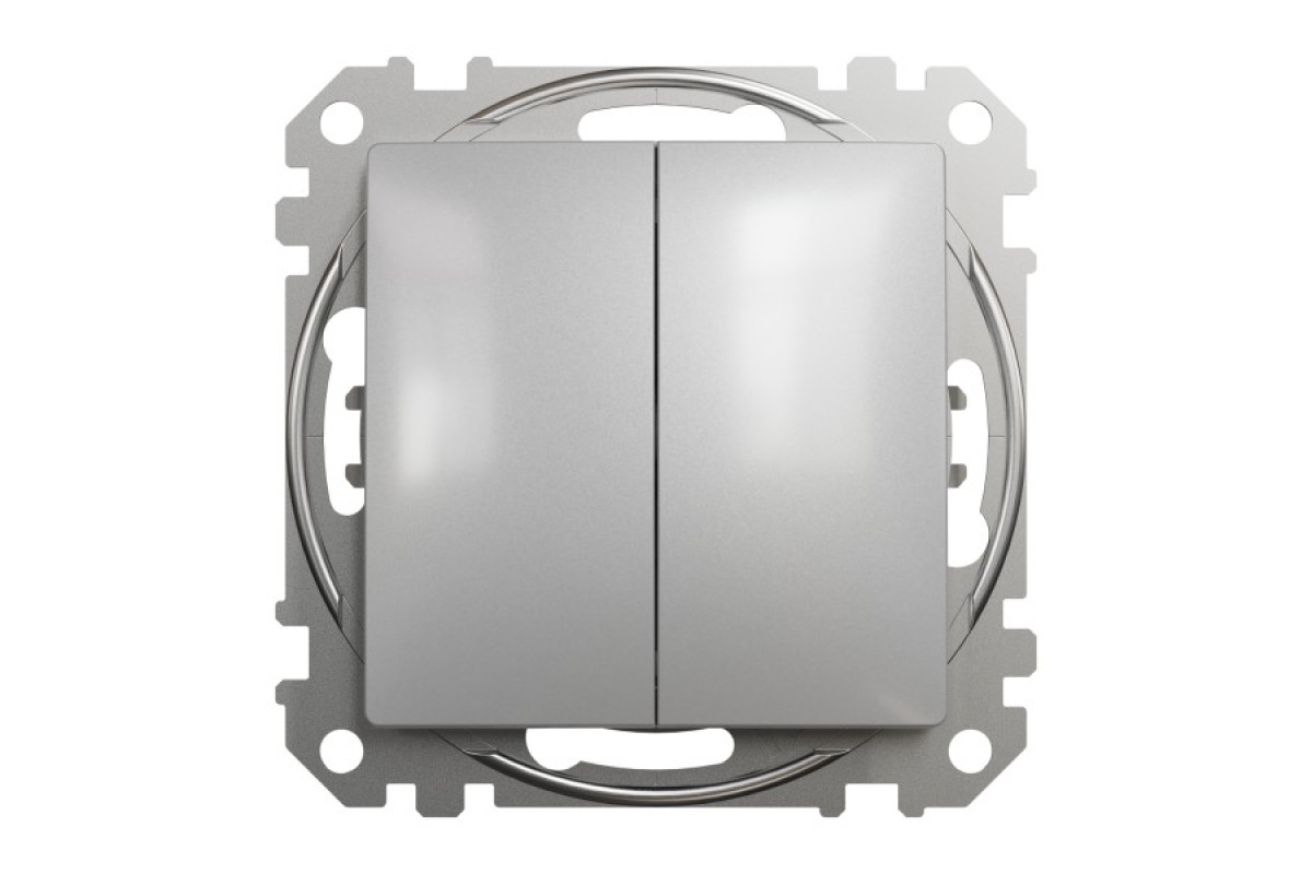 Двухклавишный переключатель Алюминий Sedna Design (SDD113108)