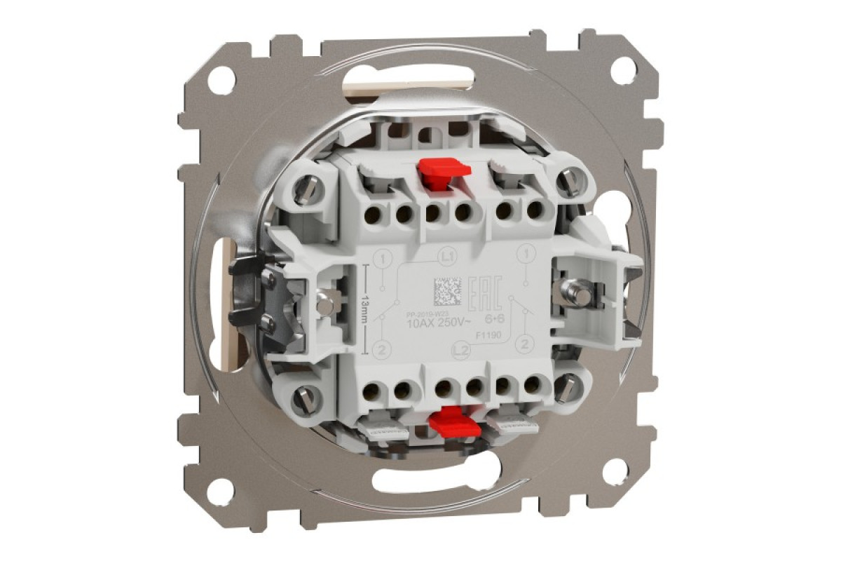 Двоклавішний перемикач Бежевий Sedna Design (SDD112108)