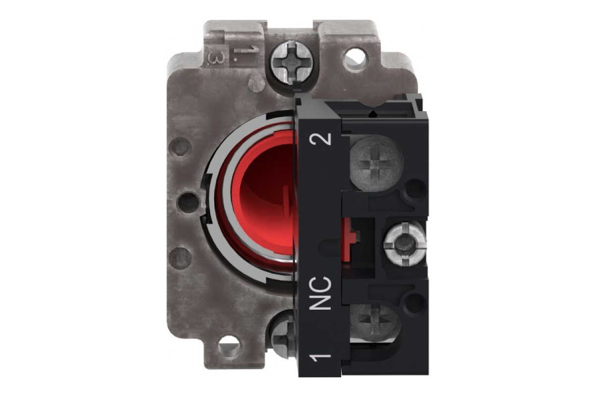 Кнопка, Easy Harmony XB2, металева, червона, пружинне повернення, 1NC (XB2BA4322C)