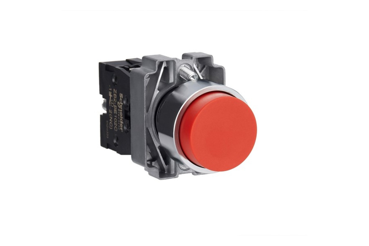 Кнопка, Easy Harmony XB2, металлическая, красная, пружинный возврат, 1NC (XB2BL42C)