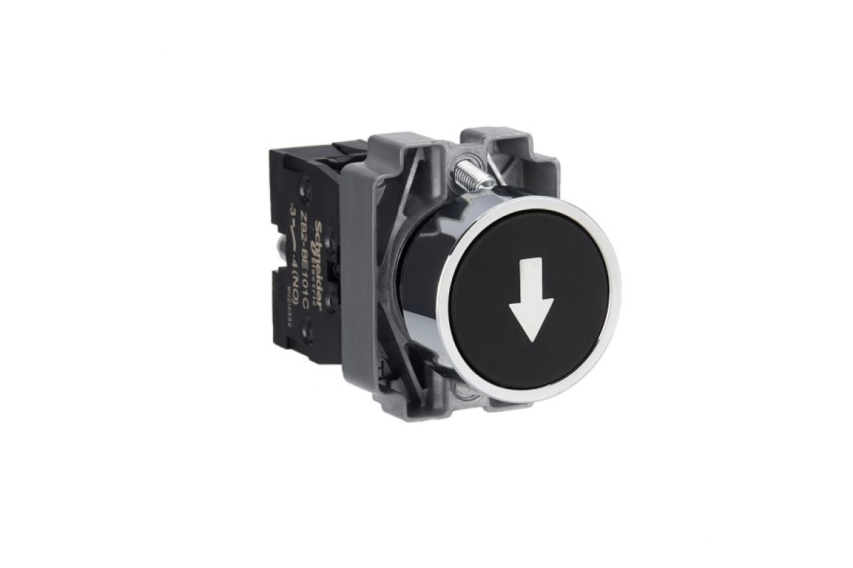 Кнопка, Easy Harmony XB2, металлическая, черная, пружинный возврат, 1NO (XB2BA3351C)