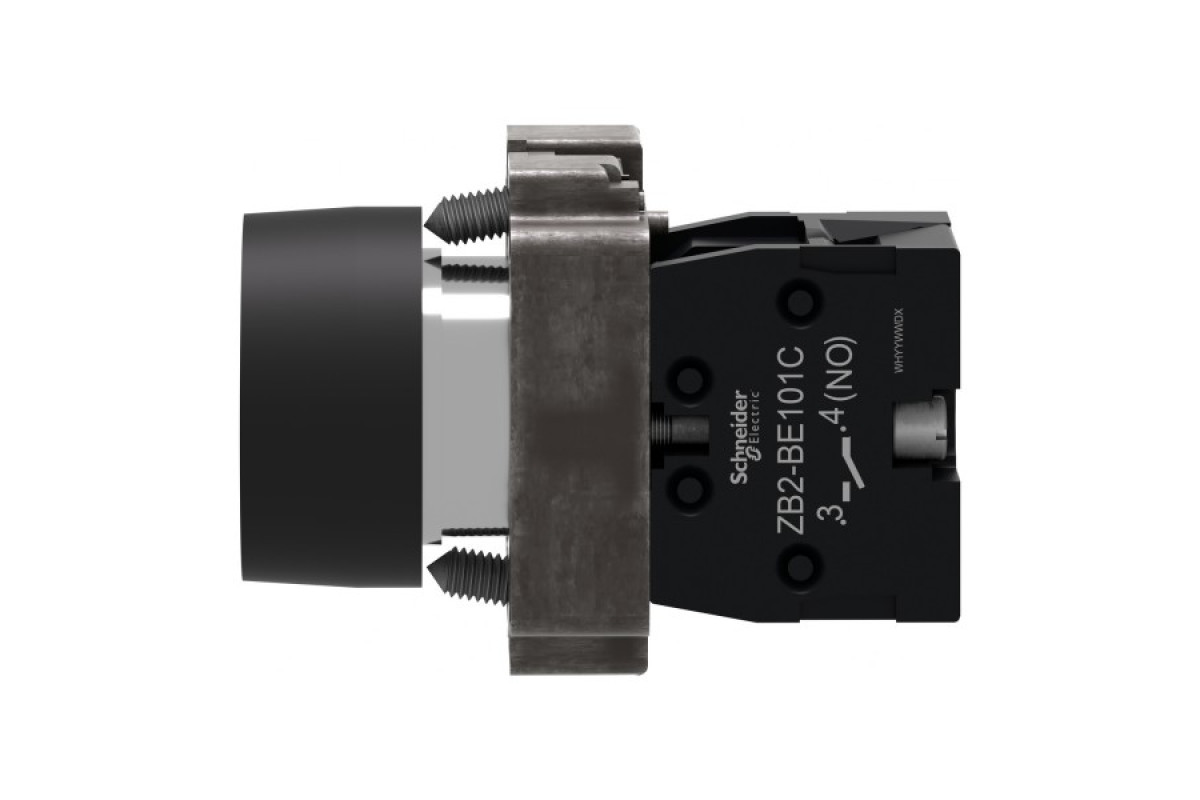 Кнопка, Easy Harmony XB2, металлическая, черная, пружинный возврат, 1NO (XB2BP21C)