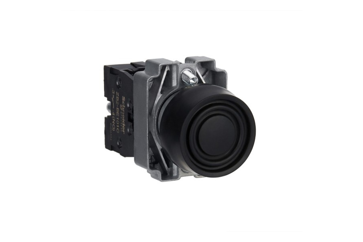 Кнопка, Easy Harmony XB2, металлическая, черная, пружинный возврат, 1NO (XB2BP21C)