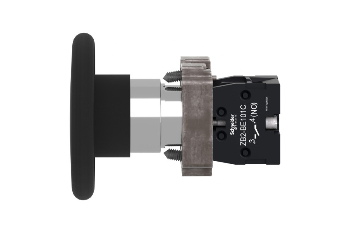 Кнопка, Easy Harmony XB2, металлическая, черная, пружинный возврат, 1NO (XB2BR21C)