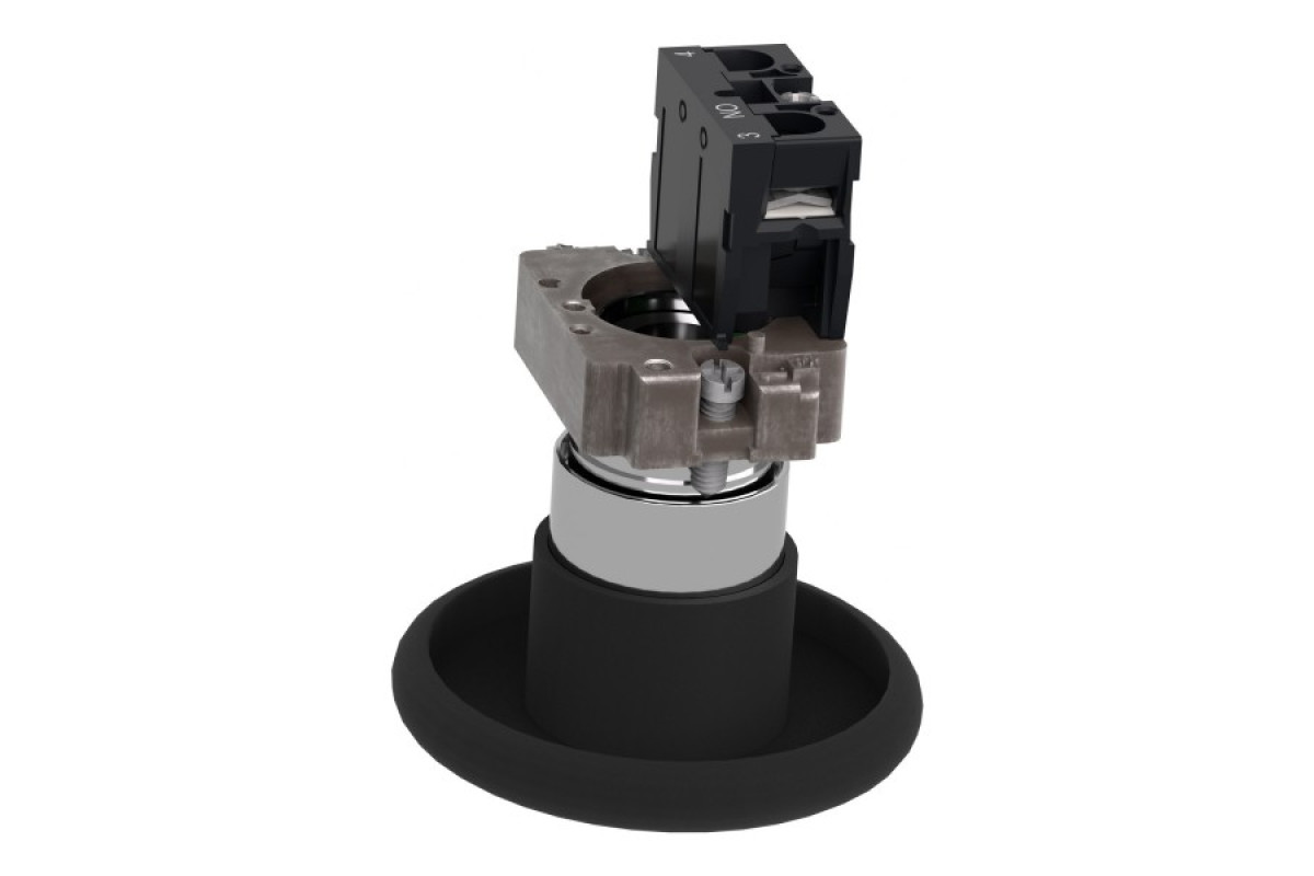 Кнопка, Easy Harmony XB2, металлическая, черная, пружинный возврат, 1NO (XB2BR21C)