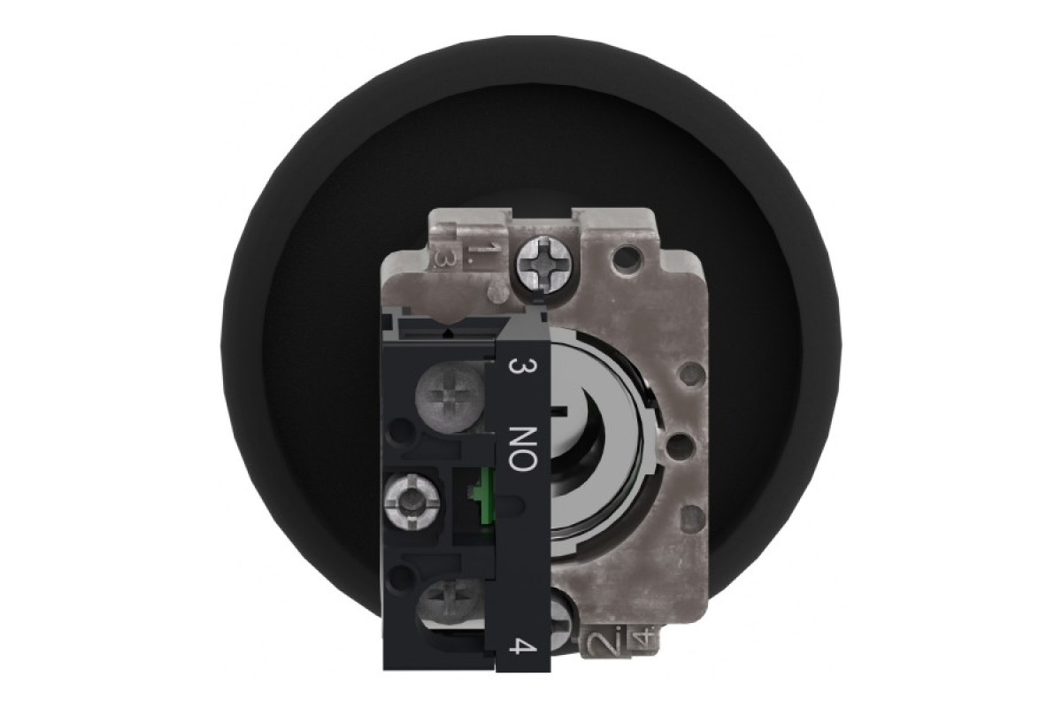 Кнопка, Easy Harmony XB2, металлическая, черная, пружинный возврат, 1NO (XB2BR21C)