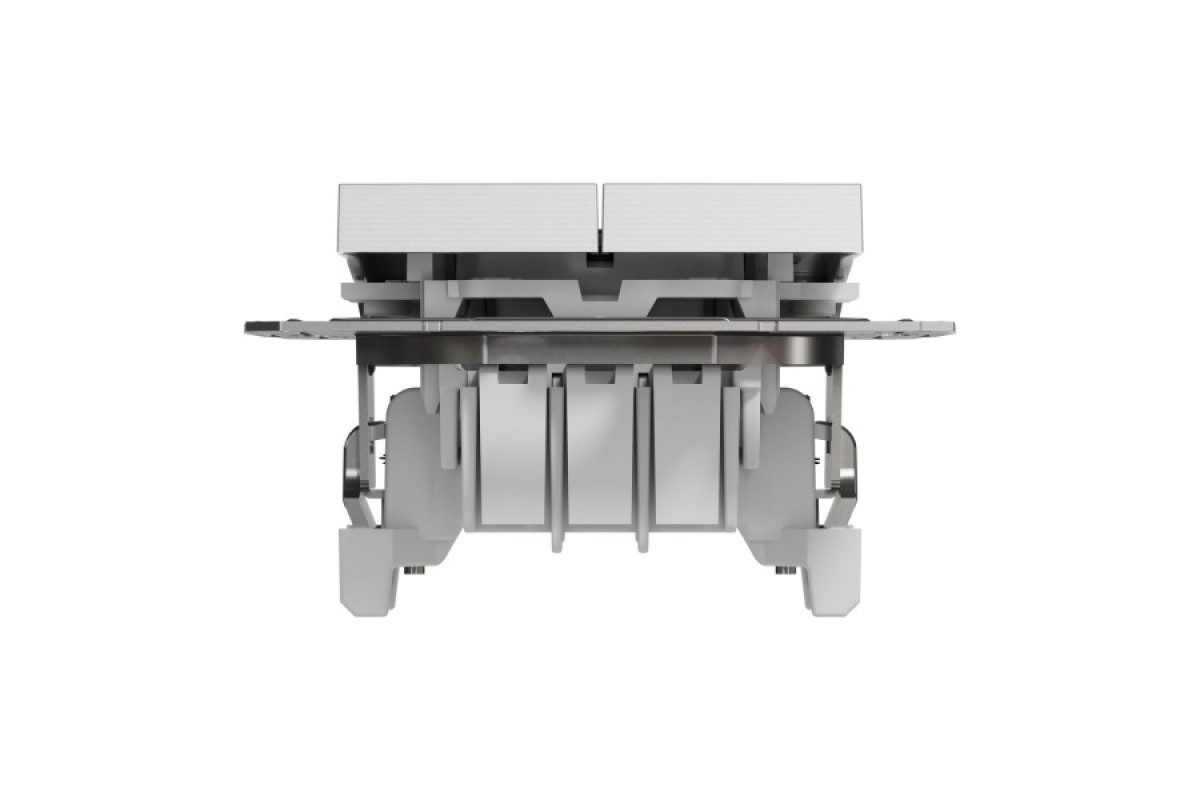 Двоклавішний перемикач Самозажимний Asfora Алюміній (EPH0600161)