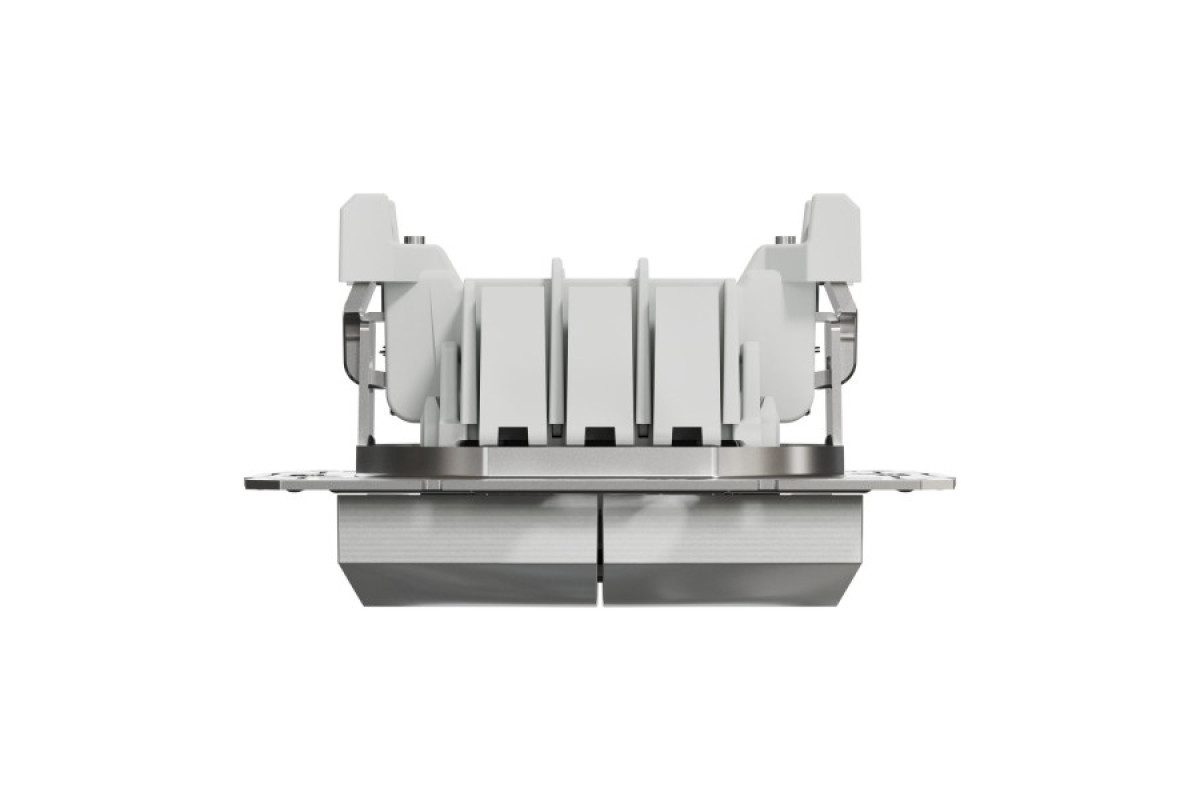 Двоклавішний перемикач Самозажимний Asfora Алюміній (EPH0600161)