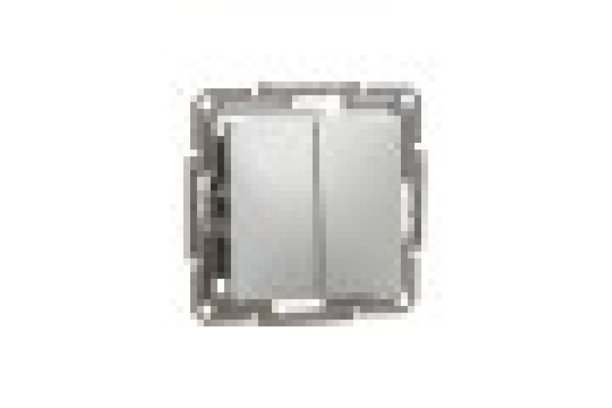 Двоклавішний перемикач Самозажимний Asfora Алюміній (EPH0600161)