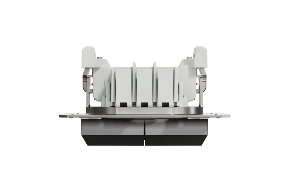 Двоклавішний перемикач Самозажимний Asfora Антрацит (EPH0600171)