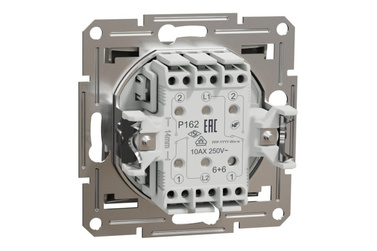 Двоклавішний перемикач Самозажимний Asfora Бронза (EPH0600169)