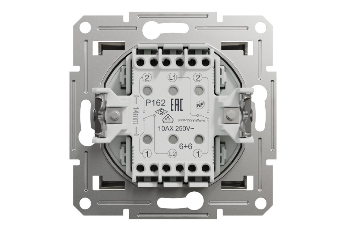 Двоклавішний перемикач Самозажимний Asfora Бронза (EPH0600169)