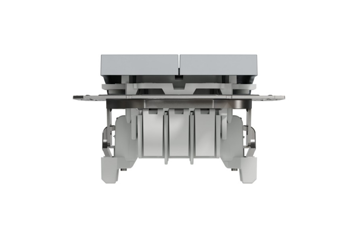 Двоклавішний перемикач Самозажимний Asfora Сталь (EPH0600162)