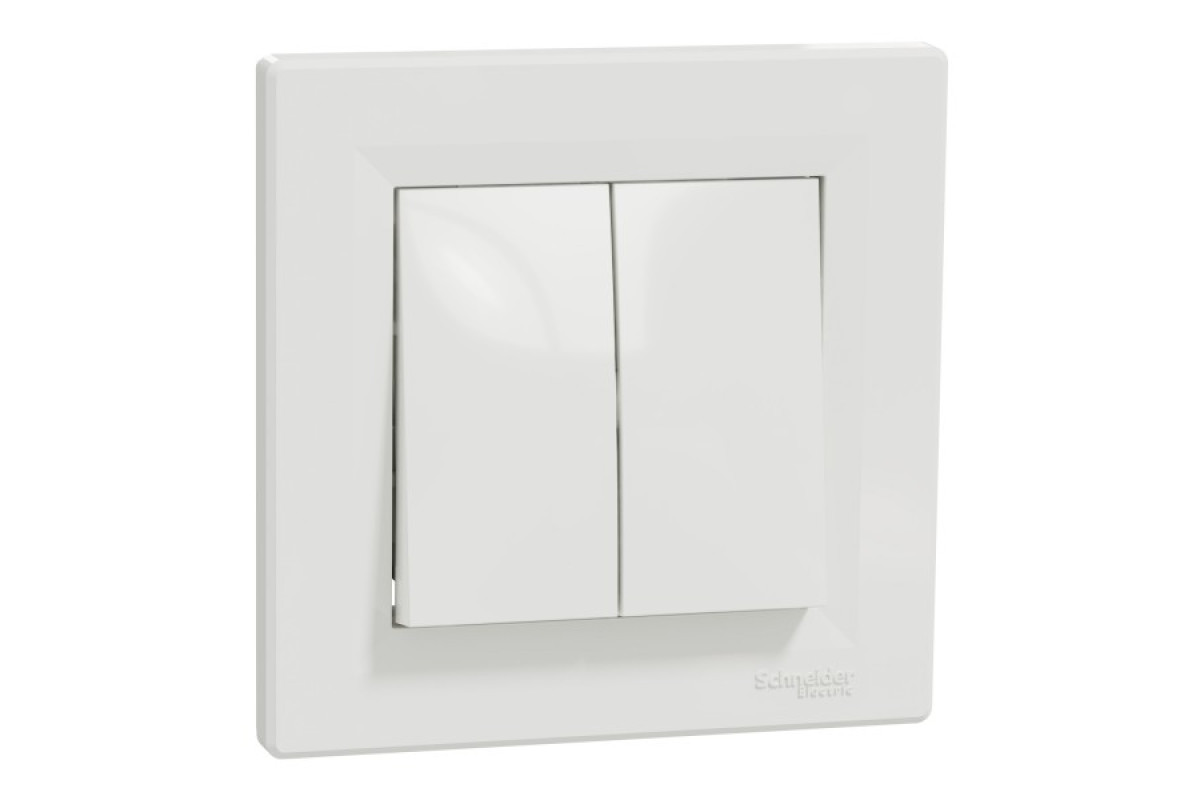 Двоклавішний перемикач Самозажимний Білий Asfora (EPH0600121)