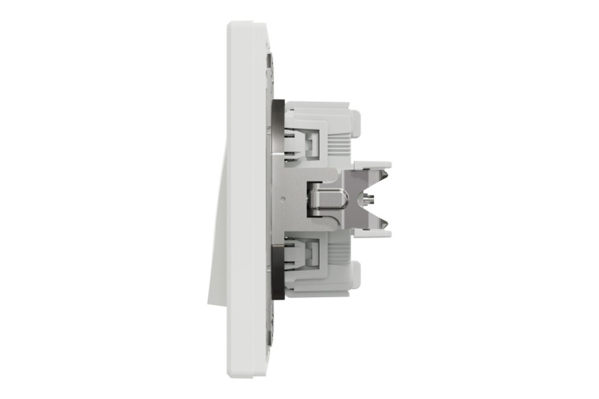 Двоклавішний перемикач Самозажимний Білий Asfora (EPH0600121)