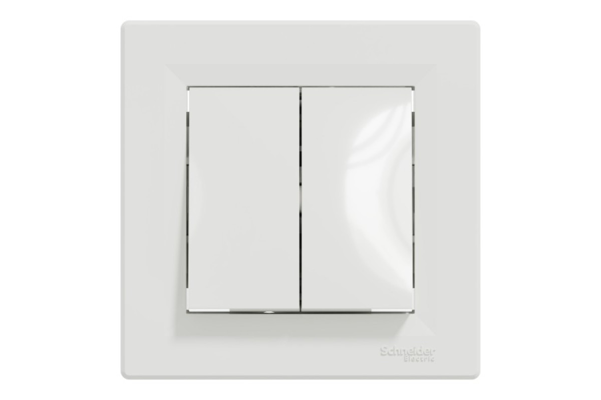 Двоклавішний перемикач Самозажимний Білий Asfora (EPH0600121)