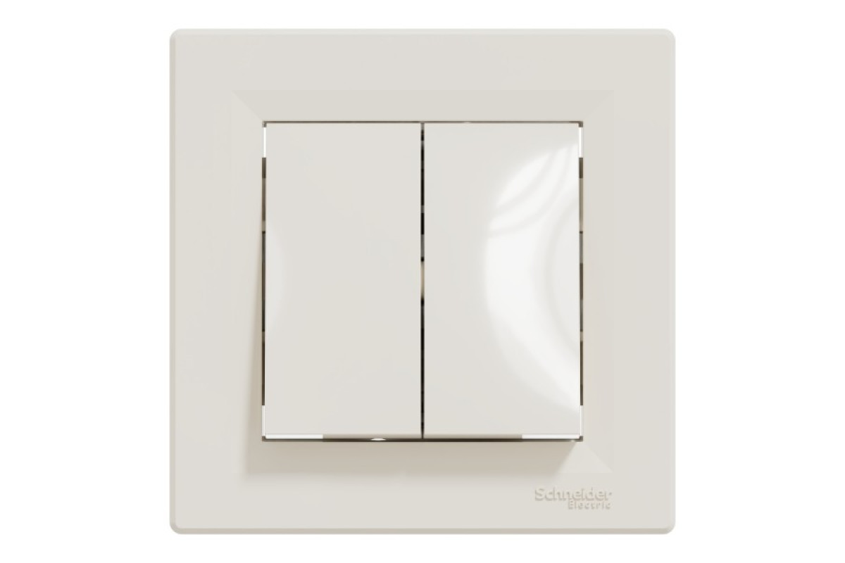 Двоклавішний перемикач Самозажимний Крем Asfora (EPH0600123)