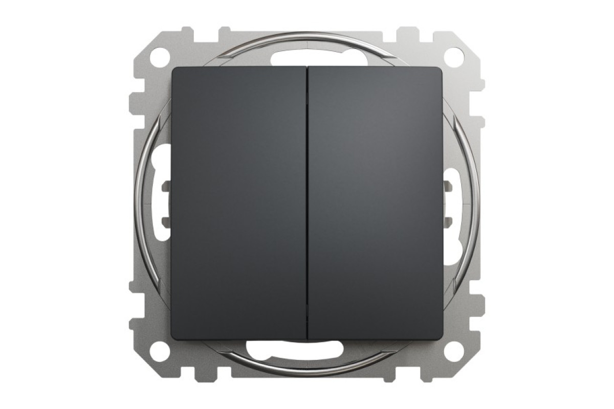 Двоклавішний перемикач Чорний Sedna Design (SDD114108)