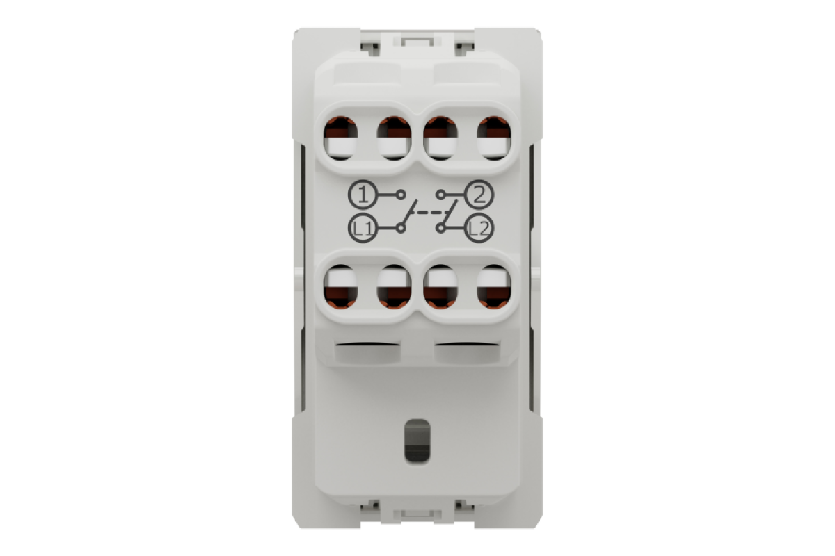 Двополюсний вимикач 16А 1 модуль білий (NU316218)