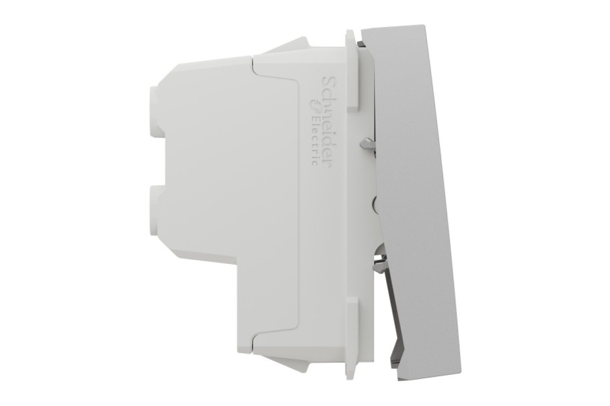 Двополюсний вимикач 16А 2 модуль алюміній (NU326230)