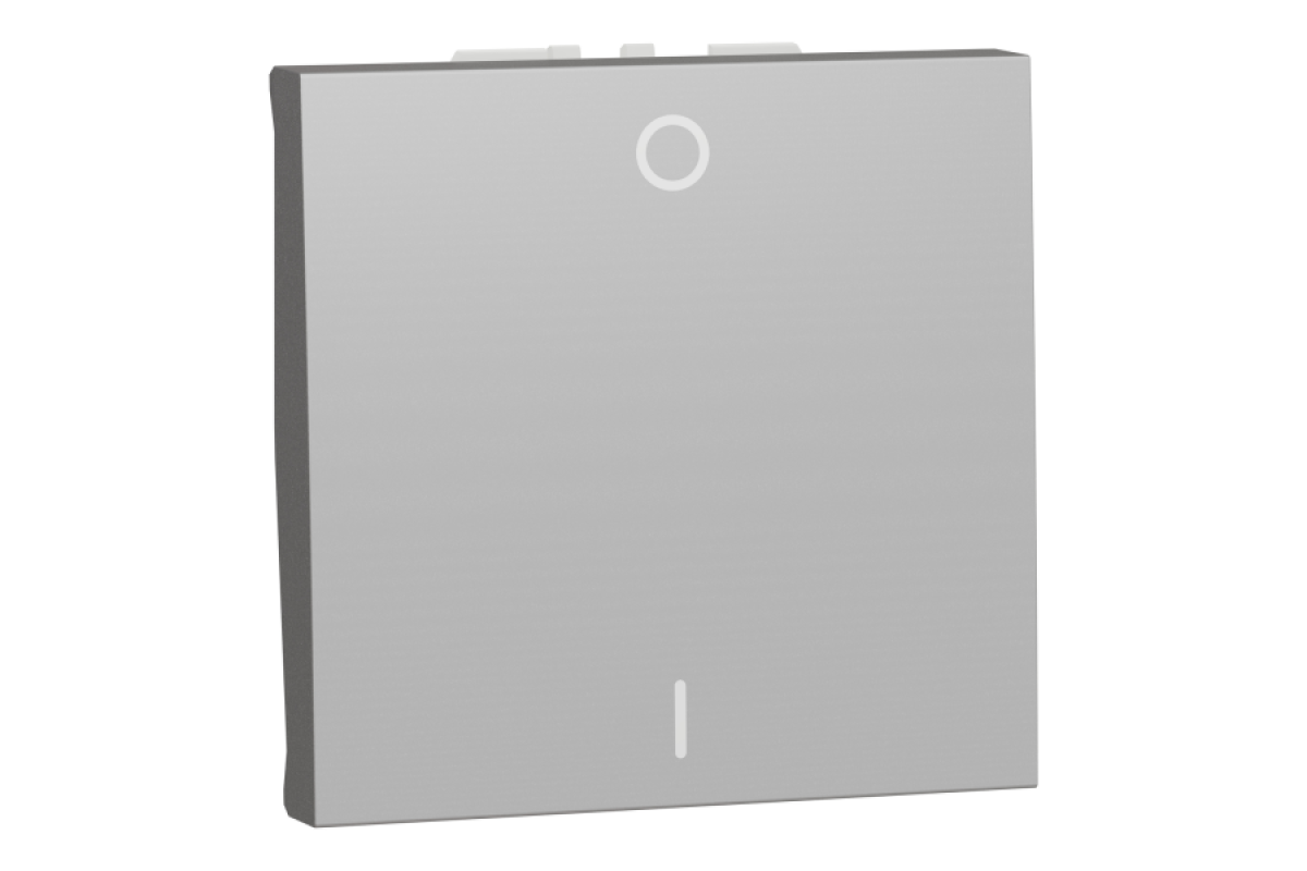 Двополюсний вимикач 16А 2 модуль алюміній (NU326230)