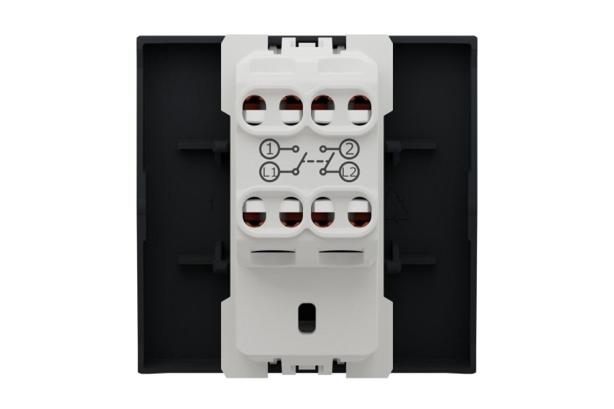 Двополюсний вимикач 16А 2 модуль антрацит (NU326254)