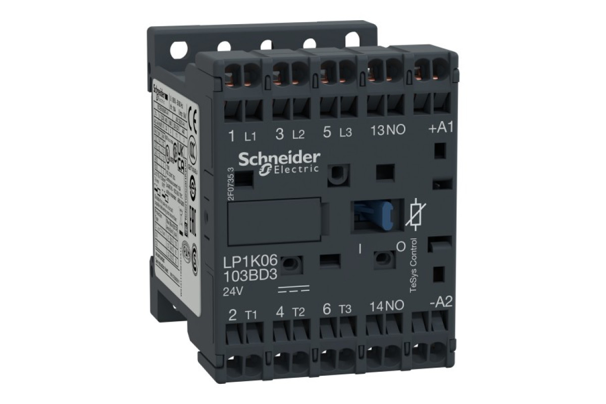 Контактор TeSys K 3P 9А НВ =24В ПРУЖ/ЗН (LP1K09103BD3)