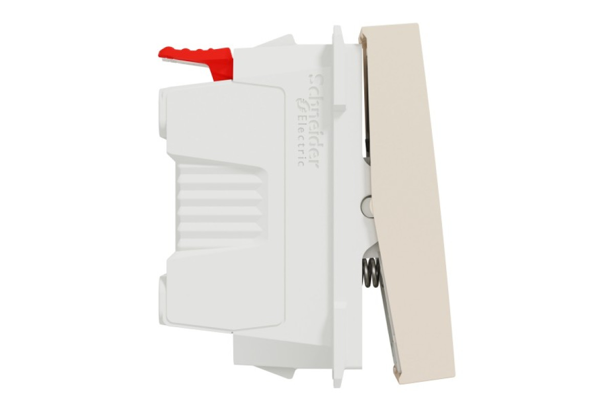 Кнопковий вимикач 1-клавішний, 10А, 1 модуль, бежевий Unica New Studio (NU310644)