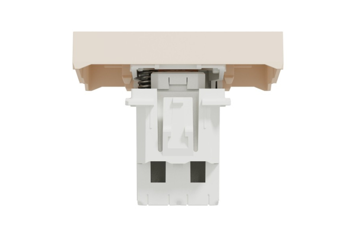 Кнопковий вимикач 1-клавішний, 10А, 2 модулі, бежевий Unica New Studio (NU320644)