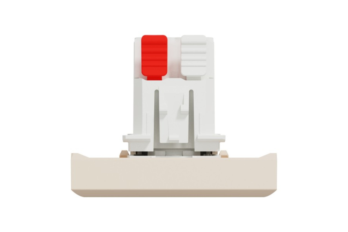 Кнопковий вимикач 1-клавішний, 10А, 2 модулі, бежевий Unica New Studio (NU320644)