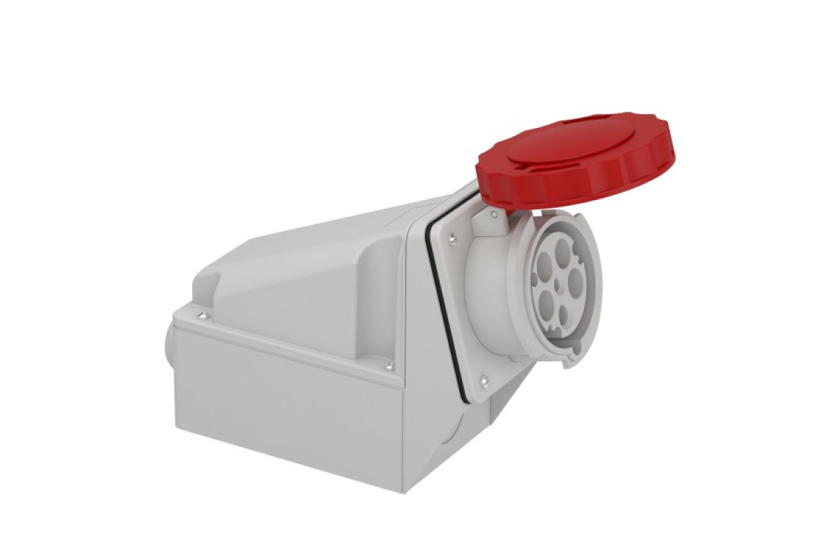 Розетка настінна кор. 63А 3P+N+E IP67 415В (81183)