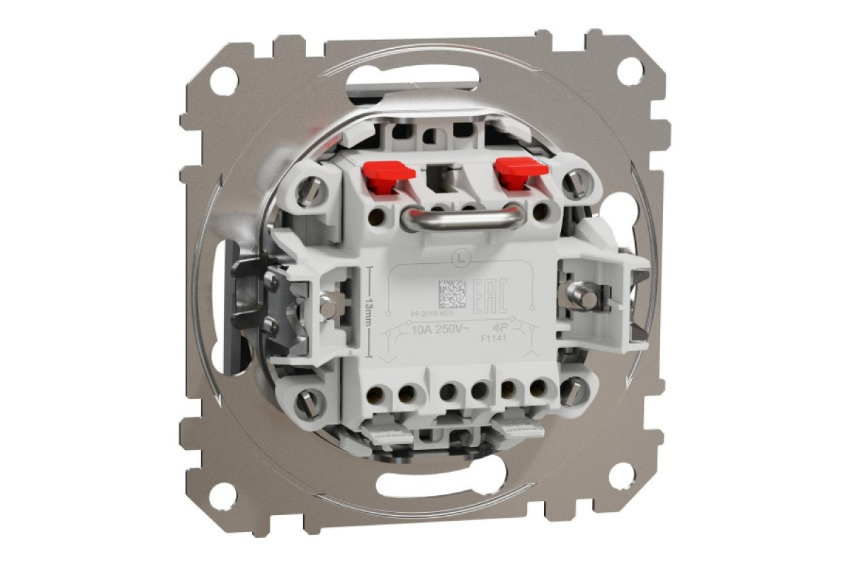 Кнопковий вимикач для жалюзі, електронне блокування 10 АХ, Алюміній Sedna Design (SDD113114)