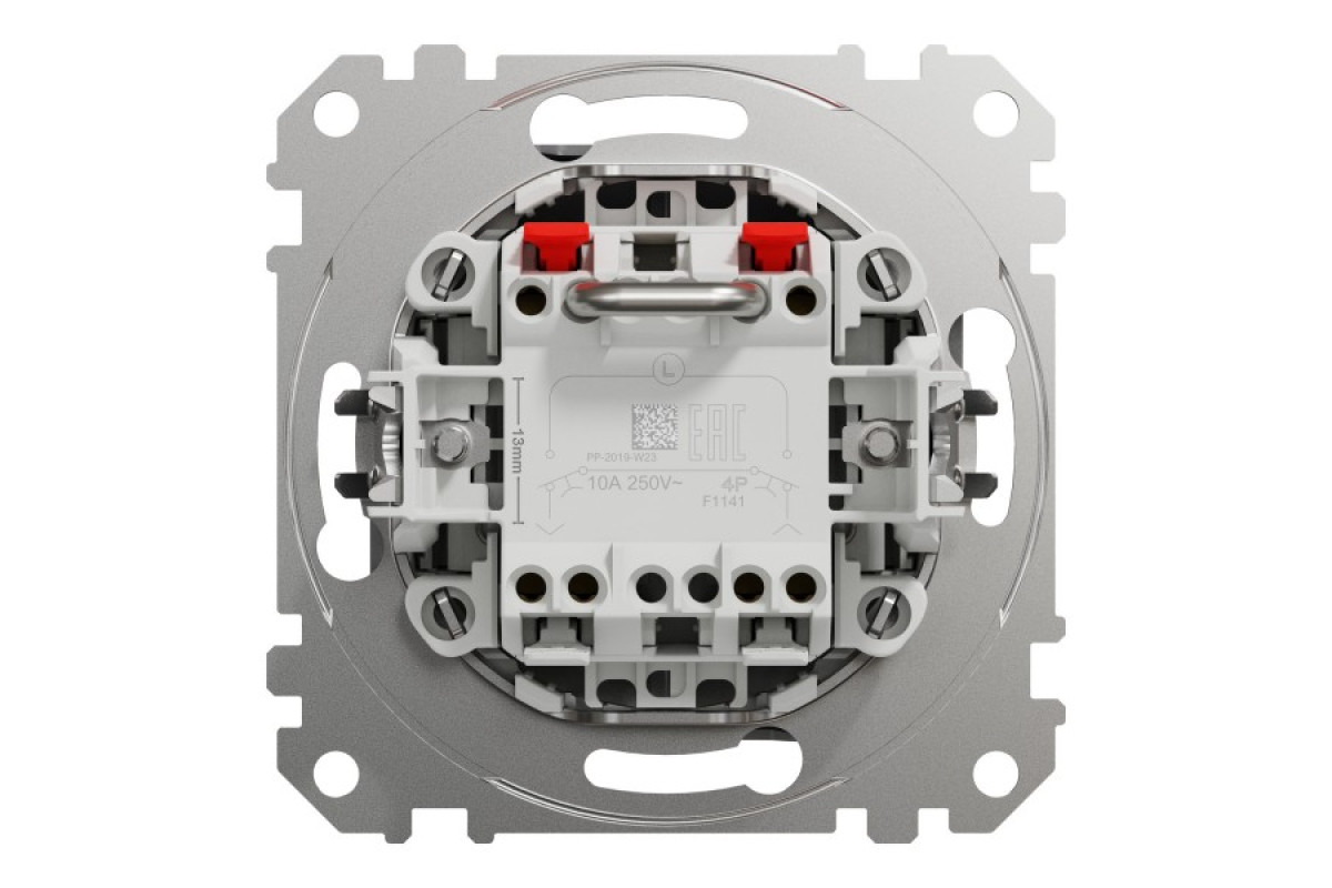 Кнопковий вимикач для жалюзі, електронне блокування 10 АХ, Алюміній Sedna Design (SDD113114)