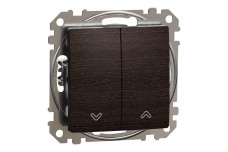 Кнопковий вимикач для жалюзі, електронне блокування 10 АХ, Венге Sedna Elements (SDD181114)