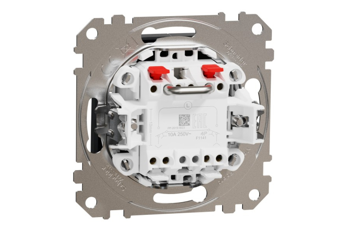 Кнопковий вимикач для жалюзі, електронне блокування 10 АХ, Чорний Sedna Design (SDD114114)