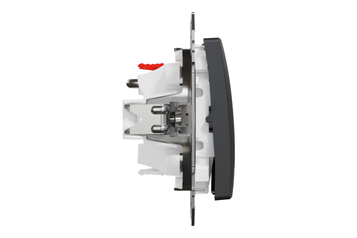 Кнопковий вимикач для жалюзі, електронне блокування 10 АХ, Чорний Sedna Design (SDD114114)