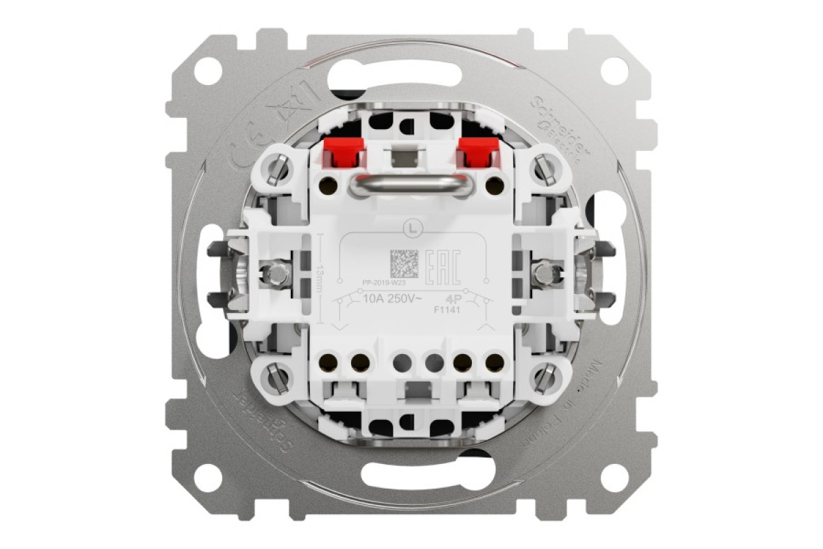 Кнопковий вимикач для жалюзі, електронне блокування 10 АХ, Чорний Sedna Design (SDD114114)