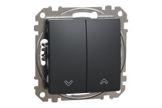 Кнопковий вимикач для жалюзі, електронне блокування 10 АХ, Чорний Sedna Design (SDD114114)