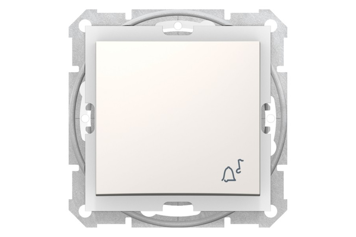 Кнопковий вимикач з символом "дзвоник" ip44 Sedna Scnheider Electric слонова кістка (SDN0800323)