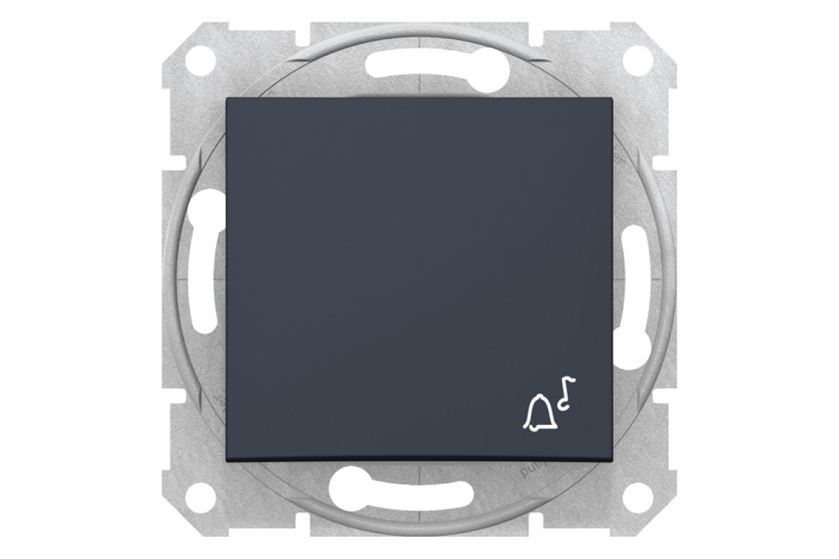 Кнопковий вимикач з символом "дзвоник" Sedna Scnheider Electric графіт (SDN0800170)