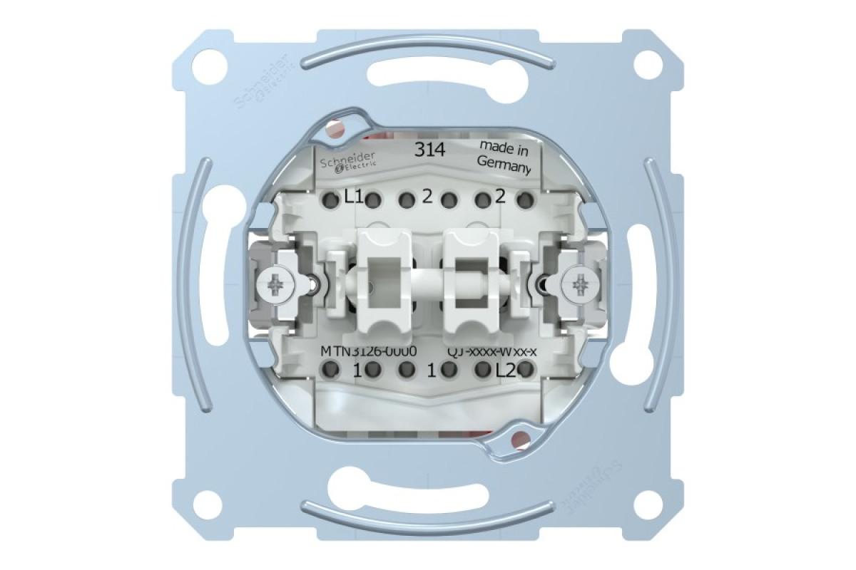 Механізм 2-клавішного вимикача з гвинтовим зажимом, прохідний (MTN3126-0000)