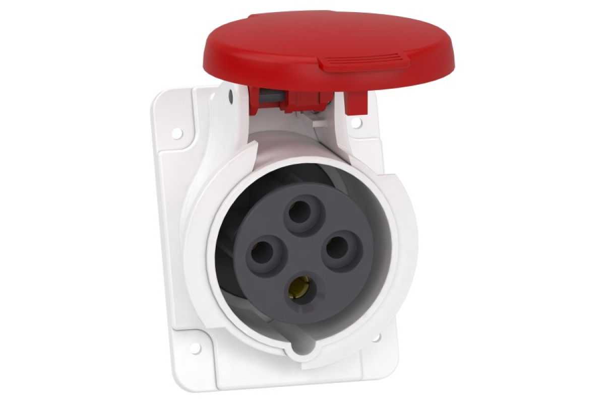 Розетка скрытой установки угловая 16А 3P+E IP44 380В (PKY16F434)