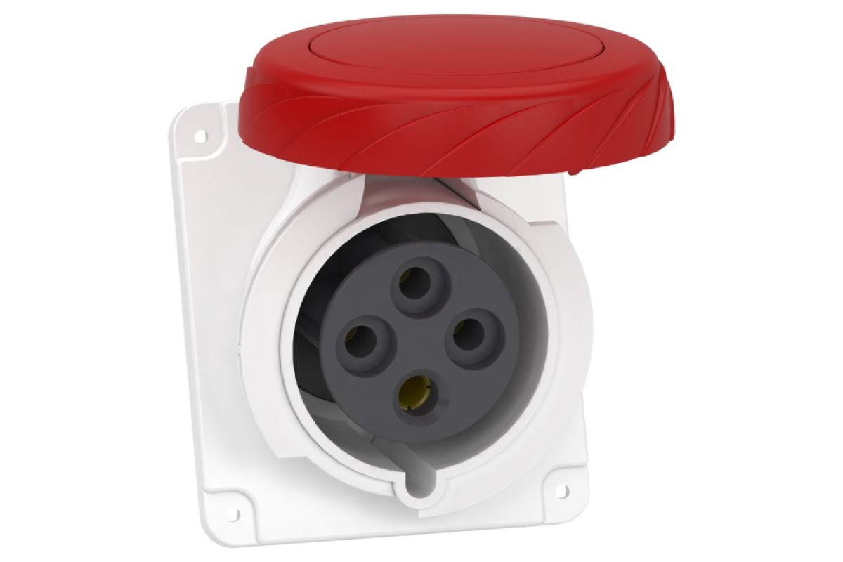 Розетка прихованого встановлення кутова 32А 3P+E IP67 380В (PKY32F734)