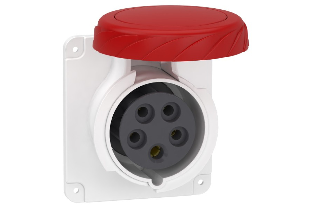 Розетка скрытой установки прямая быстрозажимная16А 3P+N+E IP67 380В (PKY16G735)