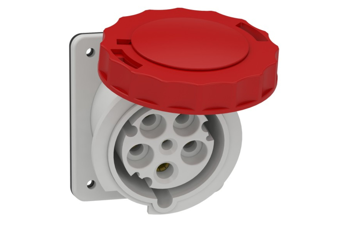 Розетка силова кутова 63А 3P+N+E IP67 415В (81283)