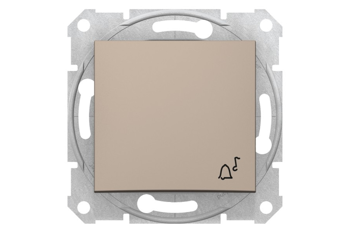 Кнопковий вимикач з символом "дзвоник" Sedna Scnheider Electric титан (SDN0800168)