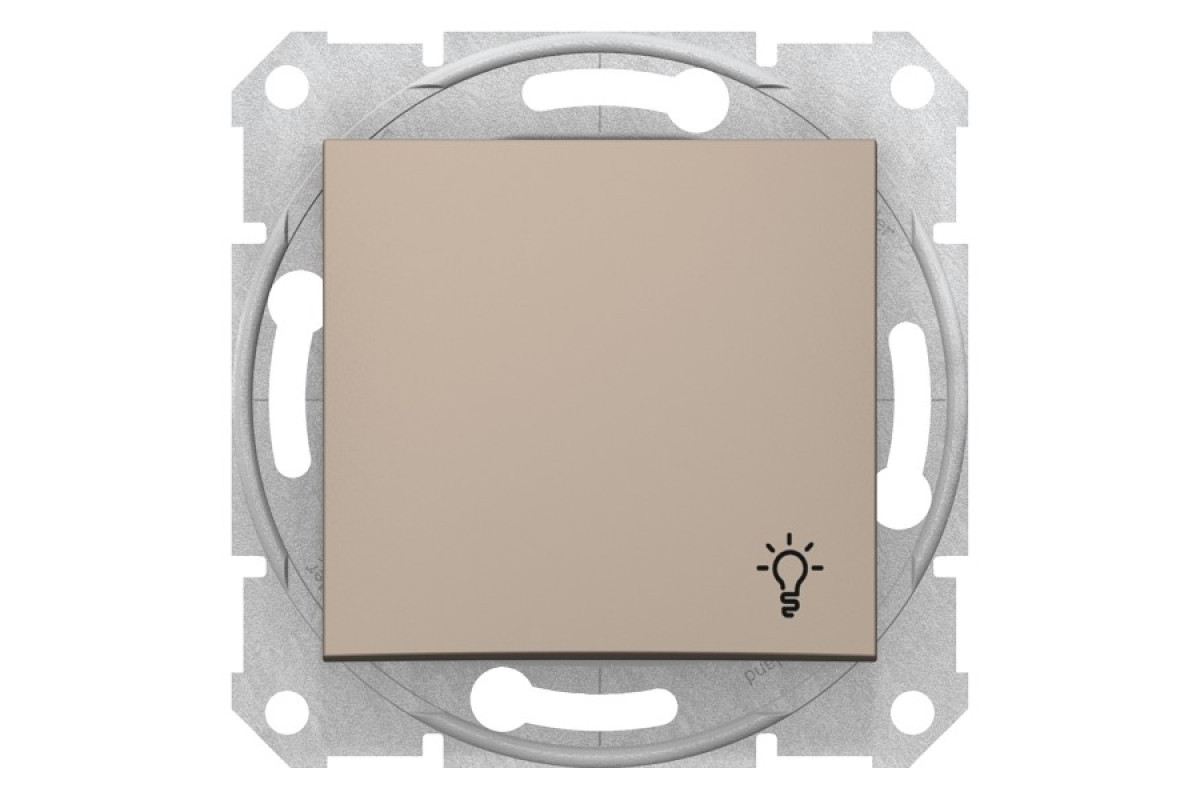 Кнопковий вимикач з символом "світло" Sedna Scnheider Electric титан (SDN0900168)