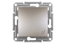 Кнопковий вимикач з символом ''Дзвінок'', Самозажимний, Asfora Бронза (EPH0800169)